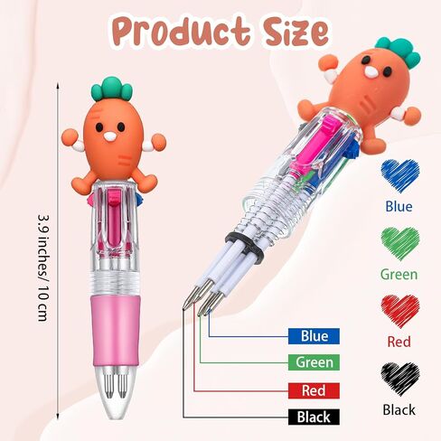 60Pcs Mini Multicolor Pens in One 4-in-1, Cute Pens Bulk for Party Favors, Ballpoint Pen with Assorted Animal Designs, Back To School Gifts, Classroom Student Prizes in Kuwait
