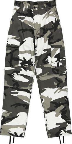 Men's Urban City Camo Cargo Pants | Military BDU Fatigues, Snow Black & White Camouflage Cargo Trousers in Saudi Arabia