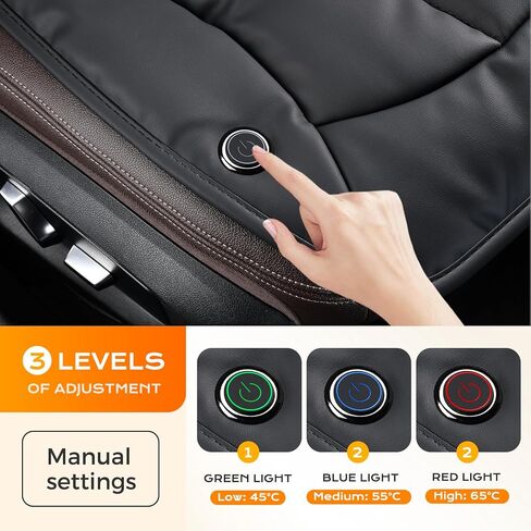 Coverado Front Seat Covers, Luxury Faux Leather Seat Cover for Cars, Winter Driver Car Seat Cushion, Waterproof Front Car Seat Protector Universal Fit Most Cars,1PCS (Black) in Saudi Arabia
