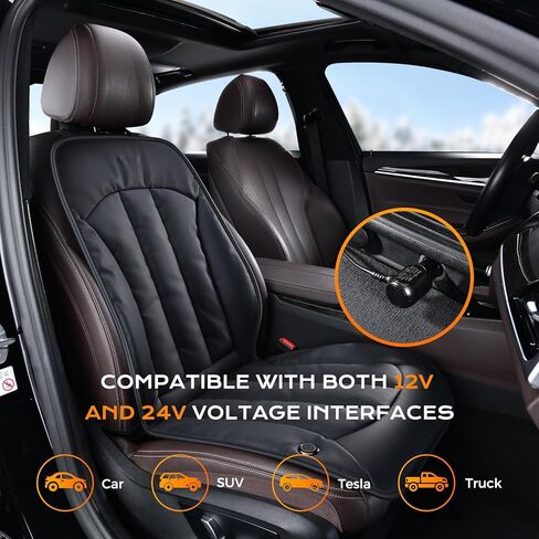 Coverado Front Seat Covers, Luxury Faux Leather Seat Cover for Cars, Winter Driver Car Seat Cushion, Waterproof Front Car Seat Protector Universal Fit Most Cars,1PCS (Black) in Saudi Arabia