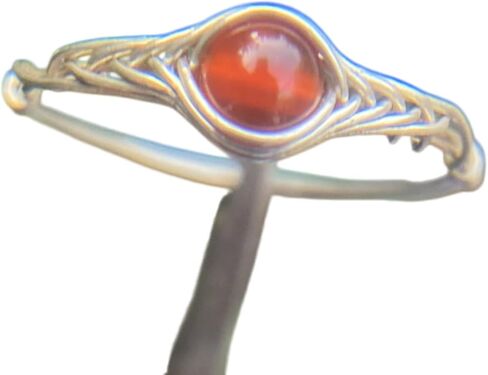 خواتم العقيق خواتم من الفضة الإسترليني للنساء شقرا كريستالات وأحجار الشفاء خاتم عين جوهرة مارس مصنوع يدويًا in Kuwait