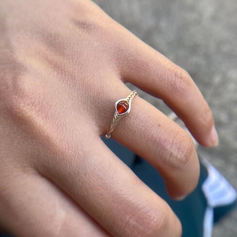 خواتم العقيق خواتم من الفضة الإسترليني للنساء شقرا كريستالات وأحجار الشفاء خاتم عين جوهرة مارس مصنوع يدويًا in Kuwait