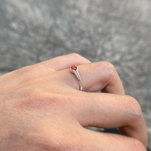 خواتم العقيق خواتم من الفضة الإسترليني للنساء شقرا كريستالات وأحجار الشفاء خاتم عين جوهرة مارس مصنوع يدويًا in Kuwait