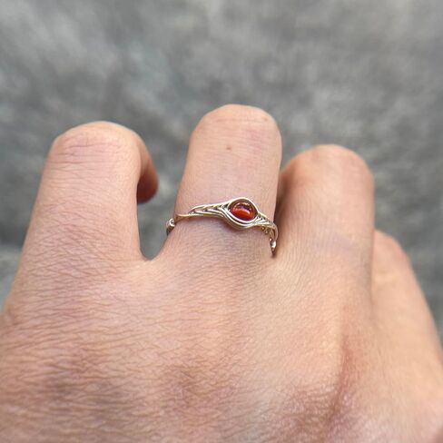 خواتم العقيق خواتم من الفضة الإسترليني للنساء شقرا كريستالات وأحجار الشفاء خاتم عين جوهرة مارس مصنوع يدويًا in Kuwait