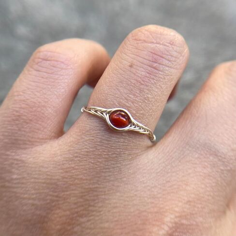 خواتم العقيق خواتم من الفضة الإسترليني للنساء شقرا كريستالات وأحجار الشفاء خاتم عين جوهرة مارس مصنوع يدويًا in Kuwait