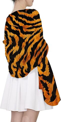 Women Silk Scarf Retro Tiger Print Lightweight Long Neck Scarves Soft Fashion Scarf Wrap Shawl for Ladies Girls Men in Saudi Arabia