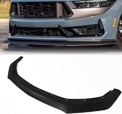 3-PC Front Lip Spoiler Kit for 2024-2025 Ford Mustang S650 GT/EcoBoost - Gloss Black ABS Plastic Chin Splitter & Diffuser Protector, Excludes GT Performance Pack/Dark Horse in Kuwait