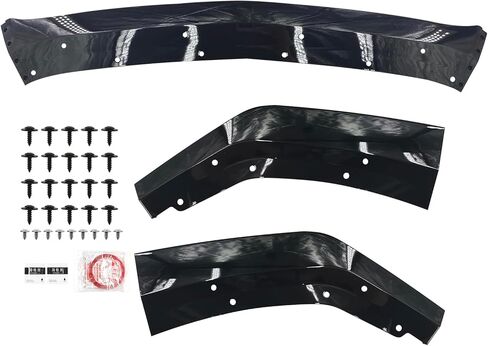 3-PC Front Lip Spoiler Kit for 2024-2025 Ford Mustang S650 GT/EcoBoost - Gloss Black ABS Plastic Chin Splitter & Diffuser Protector, Excludes GT Performance Pack/Dark Horse in Kuwait