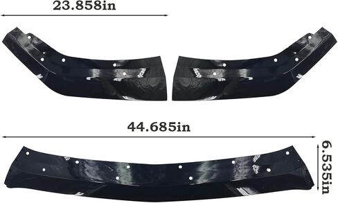 3-PC Front Lip Spoiler Kit for 2024-2025 Ford Mustang S650 GT/EcoBoost - Gloss Black ABS Plastic Chin Splitter & Diffuser Protector, Excludes GT Performance Pack/Dark Horse in Kuwait