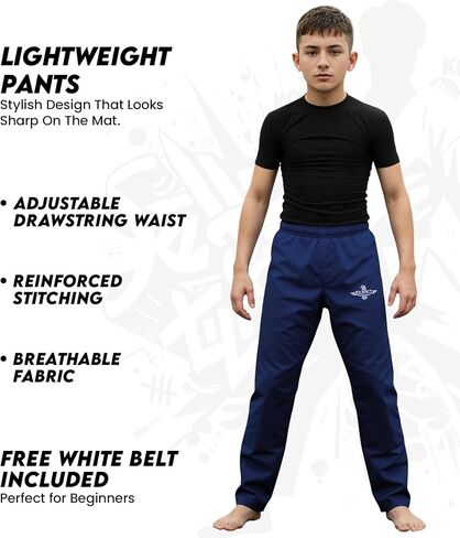Exxact Sports Kids BJJ Gi، خفيف الوزن IBJJF Legal Jiu Jitsu Gi مع قماش منكمش مسبقًا وحزام مجاني للتدريب والمنافسة in Kuwait