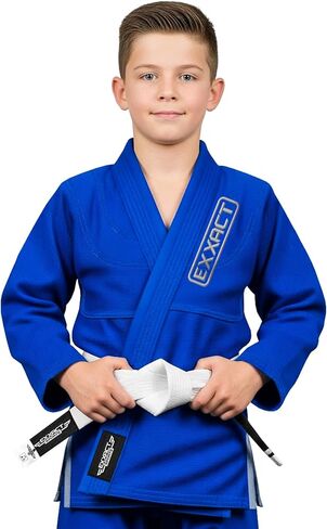 Exxact Sports Kids BJJ Gi، خفيف الوزن IBJJF Legal Jiu Jitsu Gi مع قماش منكمش مسبقًا وحزام مجاني للتدريب والمنافسة in Kuwait