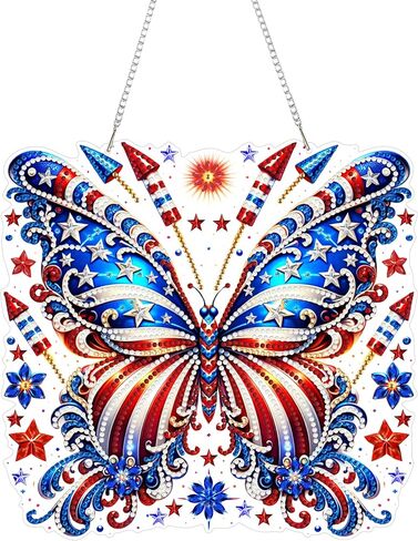 Yunzlly DIY Hanging Diamonds Painting Pendant Kit Dragonfly, 9.6x9.4inch Gem Painting Board Kit Ornament, Special Diamond Art Acrylic Box Kit in Saudi Arabia