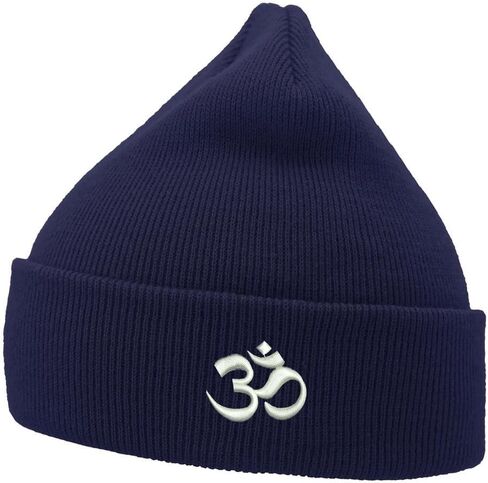 Beanies Hats Men Women Aum Om Ohm India Embroidered Unisex Daily Beanie Knit Hats for Winter in Kuwait