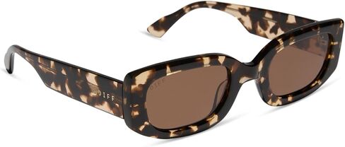 DIFF Emily in Paris | Julien Low Profile Rectangle Designer Sunglasses for Women | UV400 Protection | Classic Tortoise + Warm Brown in Saudi Arabia