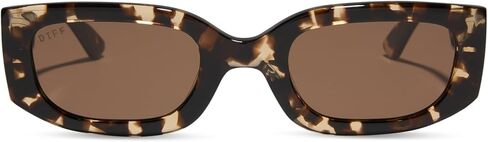 DIFF Emily in Paris | Julien Low Profile Rectangle Designer Sunglasses for Women | UV400 Protection | Classic Tortoise + Warm Brown in Saudi Arabia