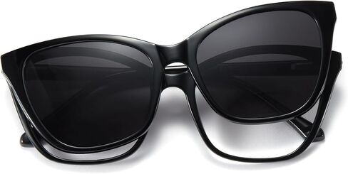 Cyxus Cat Eye Magnetic Clip-On Sunglasses Women Polarized Blue Light Blocking UV400 Protection P1221 in Saudi Arabia