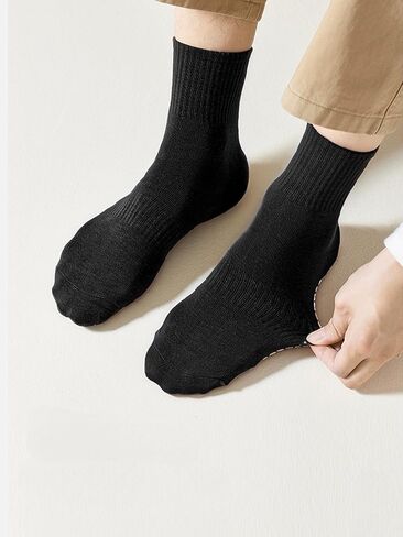 5-Pack Non-Slip Socks with Ribbed Cuff, Sports Socks for Men & Women, All-Season Mid-Calf Socks for Daily Wear in Saudi Arabia