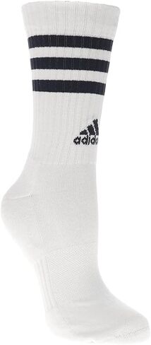 adidas Mens Three Stripes 3-Pack Crew Socks Casual - Black, White in Saudi Arabia