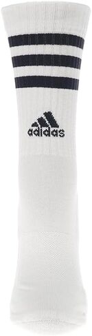 adidas Mens Three Stripes 3-Pack Crew Socks Casual - Black, White in Saudi Arabia