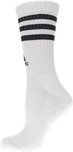 adidas Mens Three Stripes 3-Pack Crew Socks Casual - Black, White in Saudi Arabia