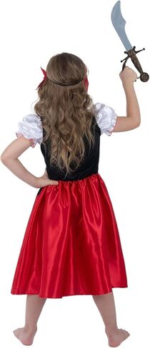 Leadtex Girls Pirate Costume Girls Pirate Dress Buccaneer Costume Kids Birthday Cosplay Party Outfits with Accessories in Kuwait