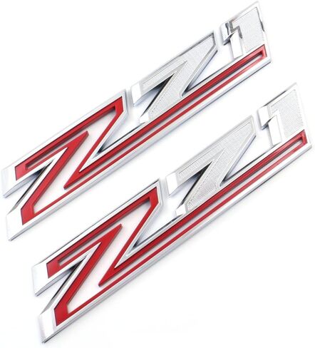 2pCS 2019-2026 Z71 Emblems Side Left & Right Badges Compatible with Silverado Tahoe Suburban 84632695 (Chrome Red) in Saudi Arabia