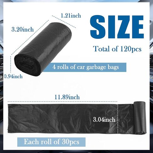 120PCS Mini Cars Trash Bag,Thickened & Tear-Resistant Cars Garbage Bag for Keeping Vehicle Tidy,Portable Car Trash Can Bags Automotive Accessories for Car,Desktop,Outdoor in Saudi Arabia