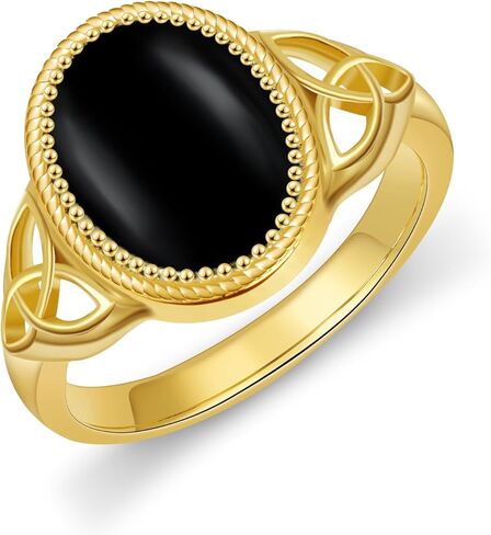 Black Onyx Ring Sterling Silver Black and Gold Ring Black Onyx Jewelry Gifts for Women in Saudi Arabia