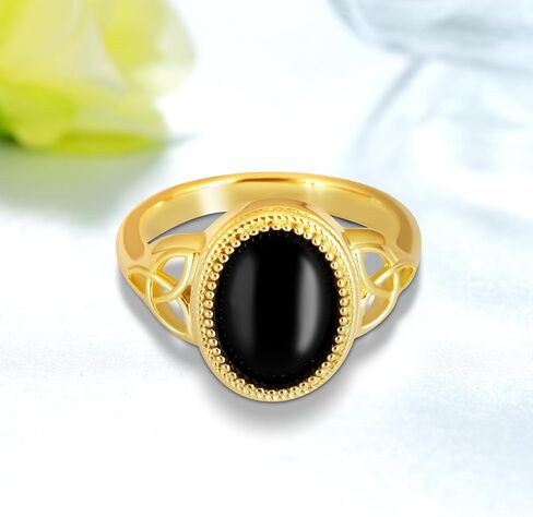 Black Onyx Ring Sterling Silver Black and Gold Ring Black Onyx Jewelry Gifts for Women in Saudi Arabia