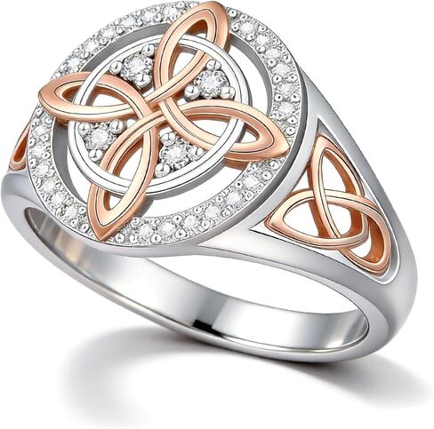 HUASAI Witches Protection Knot Ring Silver Statement Ring for Women Witch Protection Rings Protective Jewelry Gift for Her in Saudi Arabia