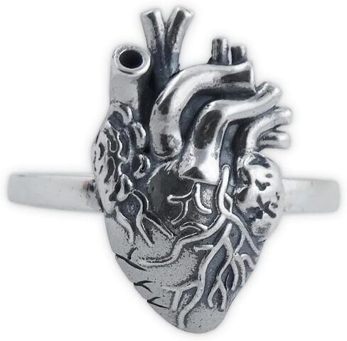 FashionJunkie4Life Sterling Silver Anatomical Heart Ring, Sizes 6-10 in Saudi Arabia