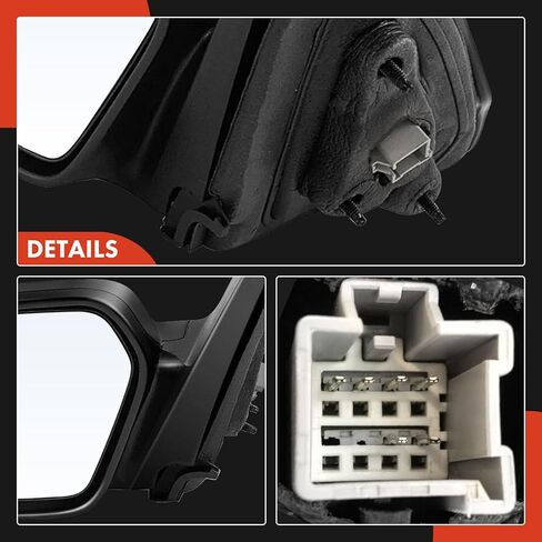 A-Premium Driver Side Power Door Mirror - Compatible with Ford Fusion & Mercury Milan, 2006-2010 - Heated, Non-Folding, Black Outside Rear View Mirror w/Puddle Light - Replace# 6E5Z17683B in Saudi Arabia