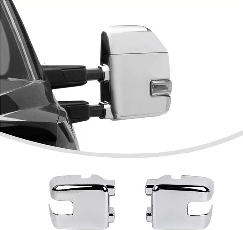 Linskip Driver and Passenger Side Mirror Covers for Ford F250 F350 F450 F550 2017-2025+, Top Half Tow Mirror Bezel Caps for Super Duty(Black) in Saudi Arabia