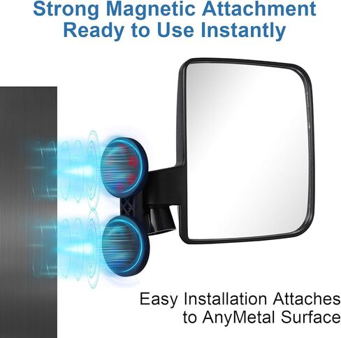 2PCS Universal Magnetic Mirrors for Tractor, 6.9" × 4.11" Magnetic Tractor Side Mirrors for Forklifts, Trucks, Lawn Mowers, Farm Equipment in Saudi Arabia