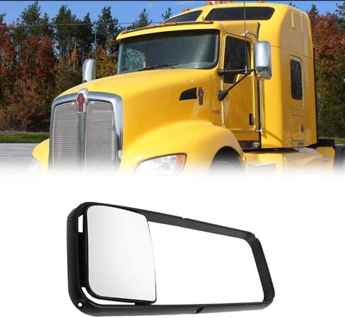 مرآة سفلية عالية الارتفاع مع إطار لـ Kenworth T600 T660 T800، زجاج مرآة صغير سفلي مع حافة مرفقة تذويب الجليد لسائق Kenworth T600 T660 T800/الجانب الأيسر والركاب/الأيمن العالمي in Saudi Arabia