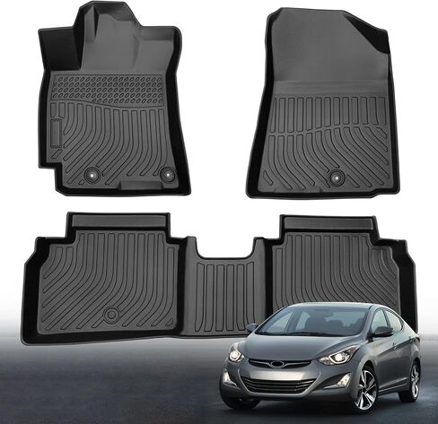 for Hyundai Elantra Floor Mats 2011-2016, Floor Mats & Cargo Liner Custom Fit Hyundai Elantra 2016 2015 2014 2013 2012 2011 All Weather TPE Anti-Slip Car Mat Accessories in Saudi Arabia