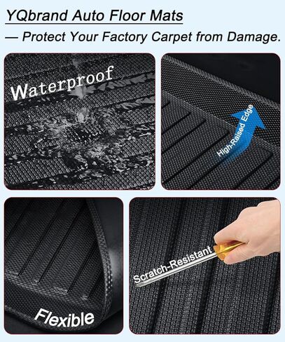 Sportage Floor Mat - All Weather Waterproof Durable Anti-Slip Odorless TPE Front and Rear Row Set Custom-Fit High-Raised Lip Floor Liner Compatible with 2010-2016 KIA Sportage in Saudi Arabia
