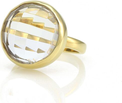 خاتم كوارتز - خاتم أنيق للنساء - خاتم كريستال مصنوع يدويًا - مجوهرات حرفية بحجم قابل للتخصيص مع صندوق فاخر in Kuwait