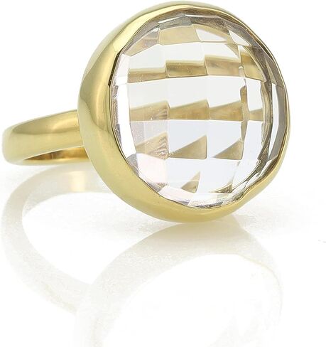 خاتم كوارتز - خاتم أنيق للنساء - خاتم كريستال مصنوع يدويًا - مجوهرات حرفية بحجم قابل للتخصيص مع صندوق فاخر in Kuwait