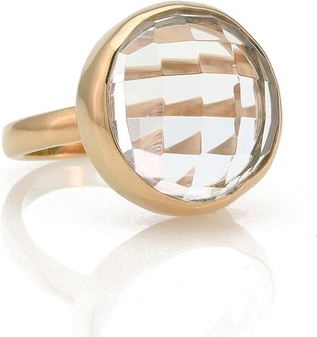 خاتم كوارتز - خاتم أنيق للنساء - خاتم كريستال مصنوع يدويًا - مجوهرات حرفية بحجم قابل للتخصيص مع صندوق فاخر in Kuwait