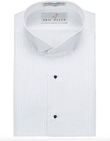 Neil Allyns Women's White Formal Pleated Tuxedo Shirt in Saudi Arabia