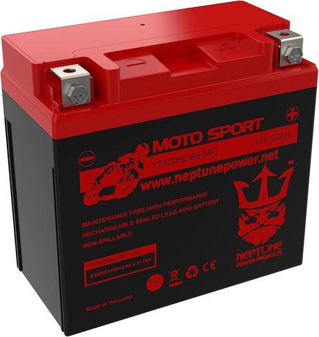 Neptune Power Professional YTX20HL-BS / YTX20L Battery Maintenance Free -(SLA) Sealed Lead Acid AGM ETX20HL BS Motorcycle Battery- Design-330CCA-13.67Lbs in Kuwait