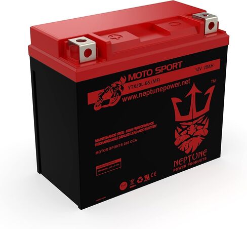 Neptune Power Professional YTX20HL-BS / YTX20L Battery Maintenance Free -(SLA) Sealed Lead Acid AGM ETX20HL BS Motorcycle Battery- Design-330CCA-13.67Lbs in Kuwait