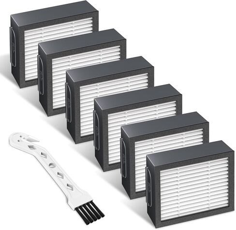 Improvedhand Filters Replacement for i-Robot Roomba E I & J Series i1+ i3 i3+ i4 i5/plus i6 i6+ i7 i7+/plus i8 i8+ E5 E6 E7 Vacuum Cleaner parts 4639161,6 Pack High Efficiency Filters+1 Cleaning Brush in Kuwait