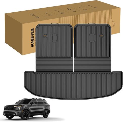 Cargo Mat Compatible with Kia Sorento 2021-2025 2026 Cargo Liner Trunk Mat with Seatback Mat TPE All Weather Back Seat Cover Protector 2025 Sorento Accessories Cargo Tray Backrest Mat in Saudi Arabia