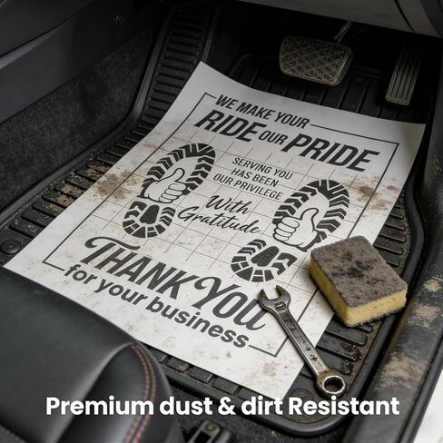 100 قطعة من سجادات أرضية السيارة الورقية للاستعمال مرة واحدة مقاس 16 × 20 بوصة لتفصيل السيارات وإصلاحها وغسلها - حماية داخلية للمركبة باللون الأبيض in Kuwait