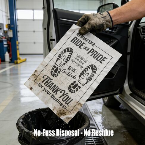 100 قطعة من سجادات أرضية السيارة الورقية للاستعمال مرة واحدة مقاس 16 × 20 بوصة لتفصيل السيارات وإصلاحها وغسلها - حماية داخلية للمركبة باللون الأبيض in Kuwait