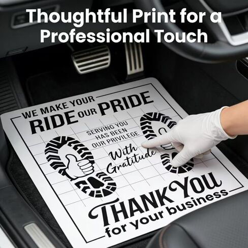 100 قطعة من سجادات أرضية السيارة الورقية للاستعمال مرة واحدة مقاس 16 × 20 بوصة لتفصيل السيارات وإصلاحها وغسلها - حماية داخلية للمركبة باللون الأبيض in Kuwait