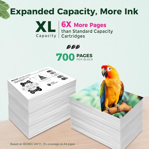 خراطيش حبر COLORETTO 67XL لـ HP Deskjet 4255e 4155e 4152e 4133e 4100 2855e 2800e 2755e Envy 6052 6055e 6400 6452e 6455e 6458e كبديل لـ HP 67XL 67 XL (1 أسود، 1 لون). حزمة in Kuwait