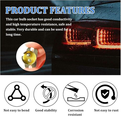 2PCS Car Light Bulb Socket, BA15D LED Light Bulb Snap-in Vehicle Light Bulb Base Adapter with Wire Connector, Auto Turn Signal Brake Lamp Socket, Universal for SUV RV Truck in Kuwait